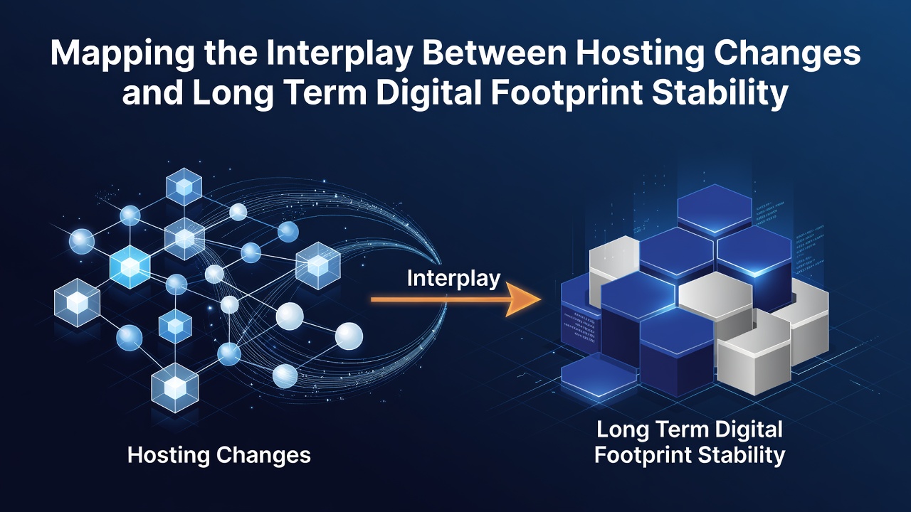 Mapping the Interplay Between Hosting Changes and Long Term Digital Footprint Stability